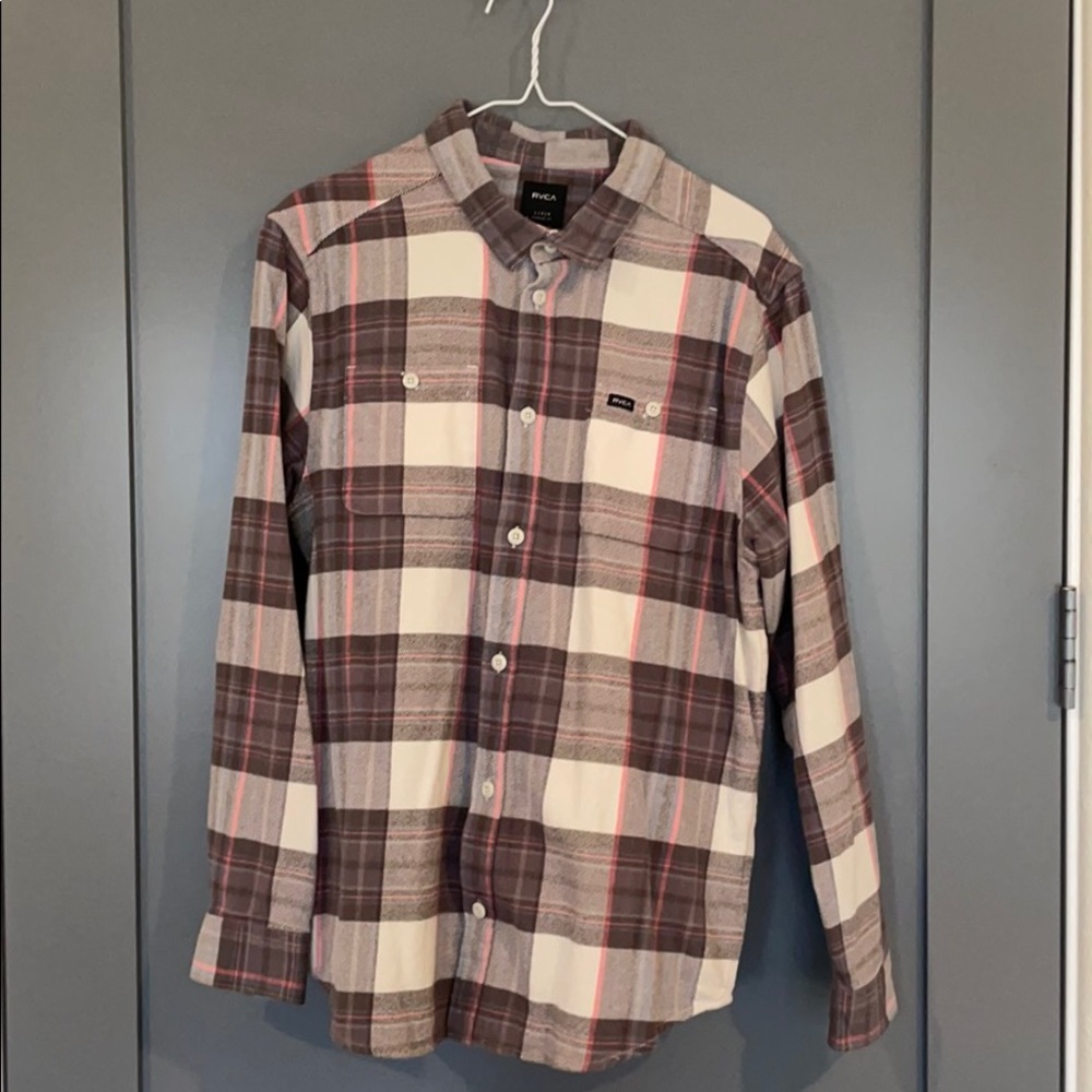 RVCA Men’s Ludlow Plaid Flannel Sz Large